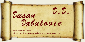Dušan Dabulović vizit kartica